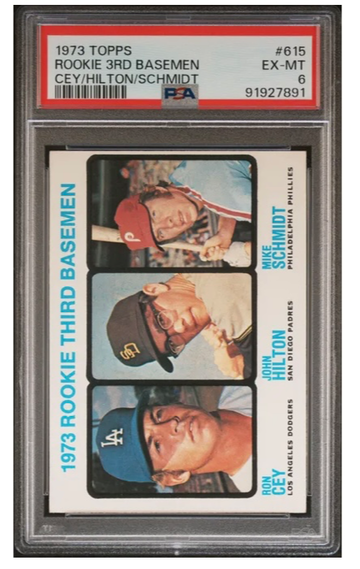 1973 Topps Mike Schmidt, Ron Cey, John Hilton #615 PSA 6 EX-MT