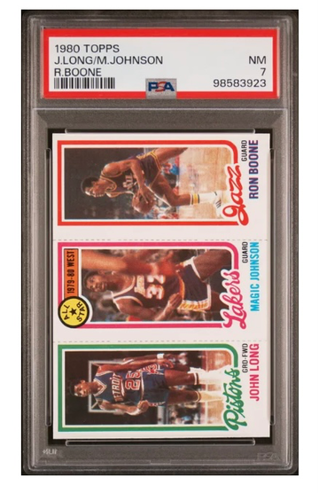 1980 TOPPS JOHN LONG MAGIC JOHNSON RON BOONE PSA 7