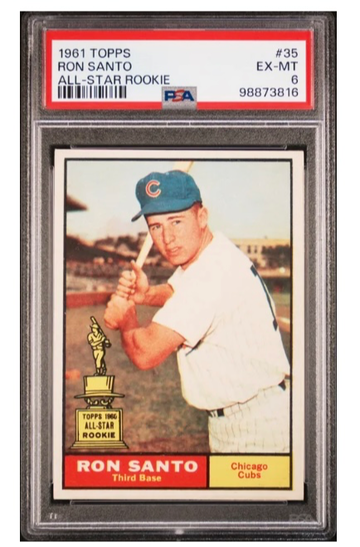 1961 Topps #35 Ron Santo PSA 6 Rookie Cup
