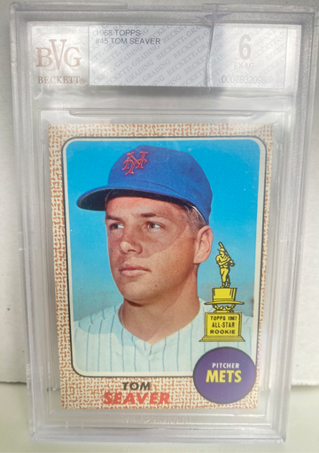 1968 Topps Tom Seaver #45 BVG 6 HOF. Slab is cracked at the top. 