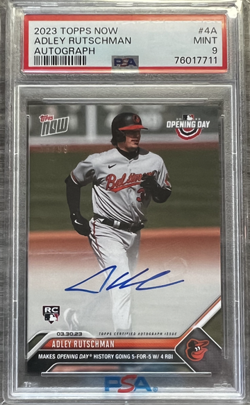 Topps NOW 2023 #4 Orioles Adley Rutschman Auto ROOKIE RC PSA Slab MINT /99 MLB