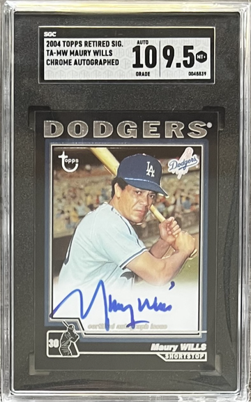 2004 Topps Retired Signature Edition Auto Maury Wills SGC Graded Slab 10/9.5