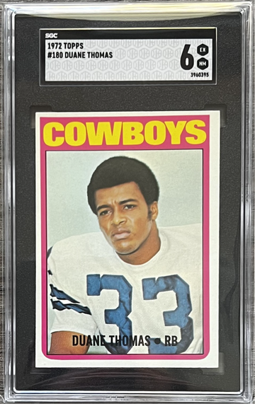 1972 Topps Football Card #180 Duane Thomas SGC Graded Slab Dallas Cowboys NFL RB