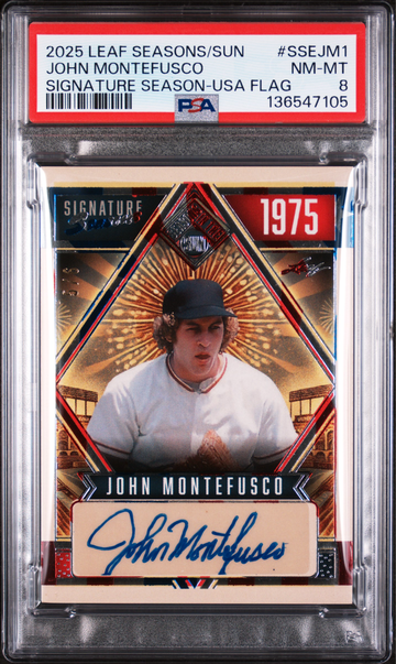 /6 2025 Leaf Seasons In The Sun John THE COUNT Montefusco Auto PSA Slab USA Flag