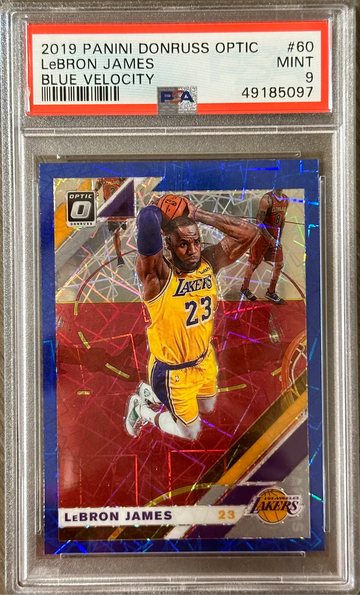 2019 LeBRON JAMES PANINI DONRUSS OPTIC BLUE VELOCITY PSA 9