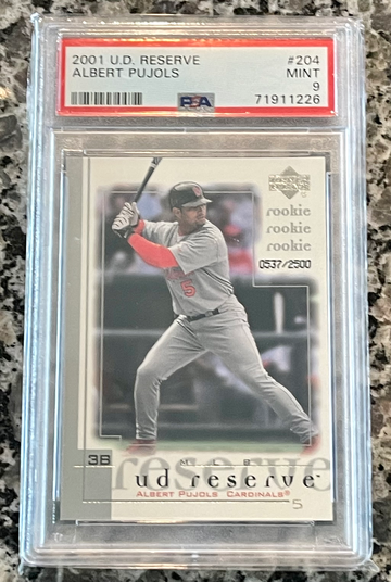 2001 UD Reserve #204 Albert Pujols RC Rookie #0537/2500 PSA 9 Mint