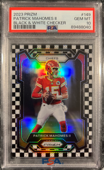 2023 Patrick Mahomes Prizm 149 Black & White Checkerboard PSA 10