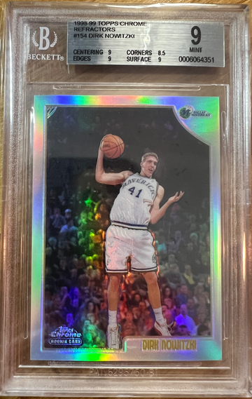 1998-99 Dirk Nowitzki 154 Topps Chrome Rookie Refractor BGS 9