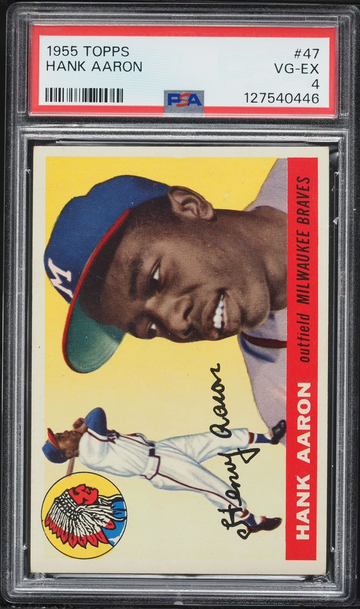 1955 Topps Hank Aaron #47 PSA 4 MBA Diamond Top Eye Appeal 2nd Yr Card