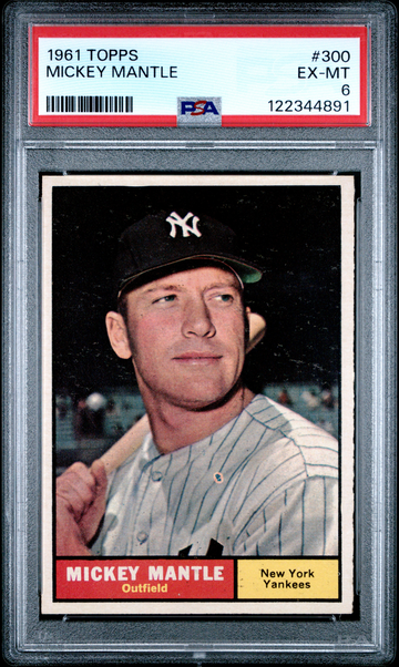 1961 Topps #300 Mickey Mantle Sharp & Centered PSA 6 EX-MT+