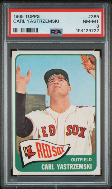 1965 TOPPS #385 CARL YASTRZEMSKI RED SOX HOF PSA 8