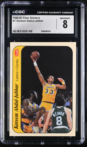 1986 Fleer Kareem Abdul-Jabbar Sticker #1 CGC 8 NM-MT