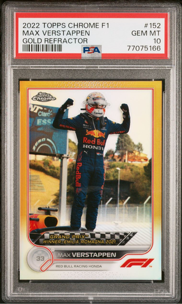 2022 Topps Chrome F1 Max Verstappen #152 Gold Refractor /50 PSA 10