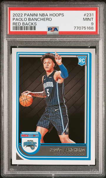 2022 Panini NBA Hoops Paolo Banchero #231 Red Backs Rookie RC PSA 9