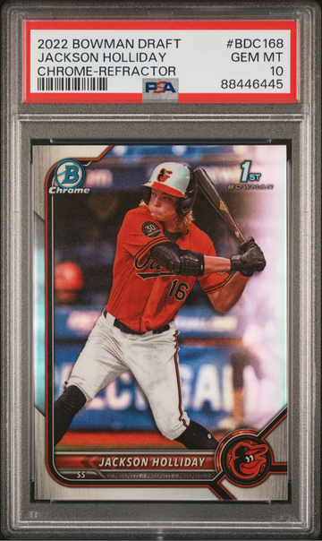 2022 1st Bowman Draft Jackson Holliday #BDC168 Chrome Refractor PSA 10