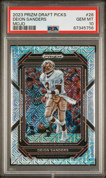 2023 Prizm Draft Picks Deion Sanders #28 Mojo /25 PSA 10