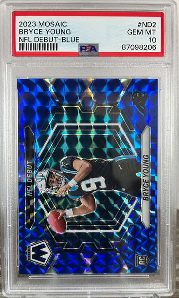2023 Mosaic Bryce Young #ND-2 NFL Debut Blue Prizm /99 Rookie RC PSA 10