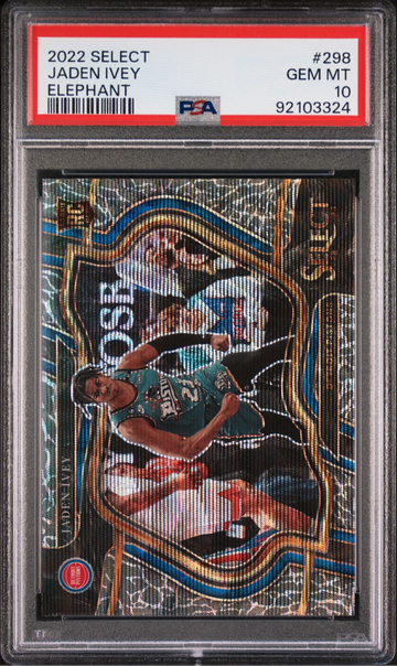 2022-23 Select Jaden Ivey #298 Courtside Elephant Prizm Rookie RC PSA 10