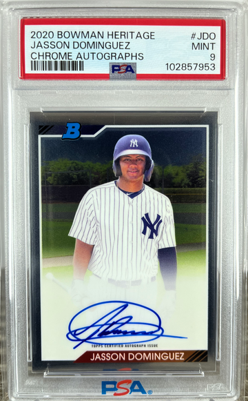 2020 Bowman Heritage Jasson Dominguez #92PA-JDO Chrome Auto PSA 9 | Yankees