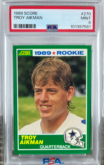 1989 Score Troy Aikman #270 Rookie RC PSA 9