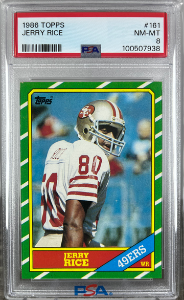 1986 Topps Jerry Rice #161 Rookie RC PSA 8