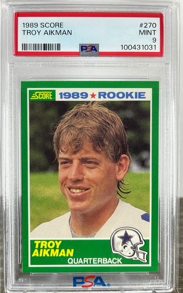 1989 Score Troy Aikman #270 Rookie RC PSA 9