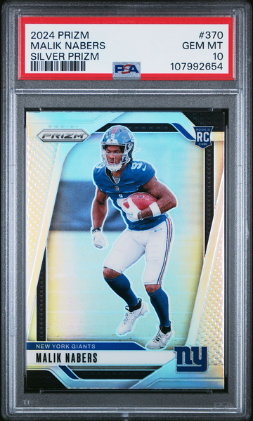 2024 Panini Prizm Malik Nabers #370 Silver Prizm Rookie RC PSA 10