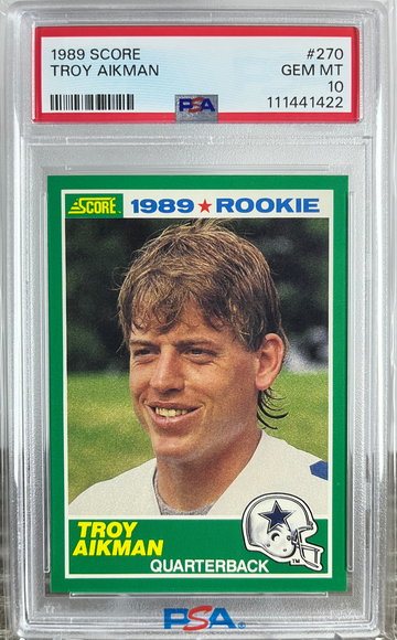 1989 Score Troy Aikman #270 Rookie RC PSA 10 | Dallas Cowboys