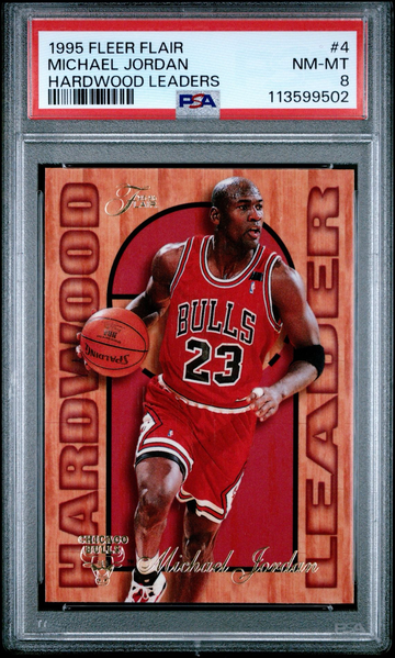 1995-96 Flair Michael Jordan #4 Hardwood Leader PSA 8 | Chicago Bulls