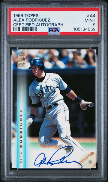 1999 Topps Alex Rodriguez #A4 Certified Autograph PSA 9