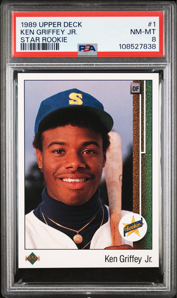 1989 Upper Deck Ken Griffey Jr #1 Star Rookie RC PSA 8