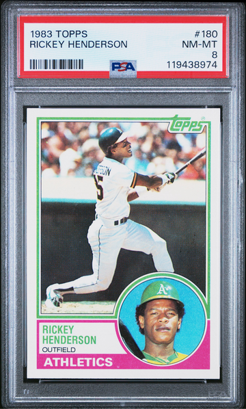 1983 Topps Rickey Henderson #180 PSA 8
