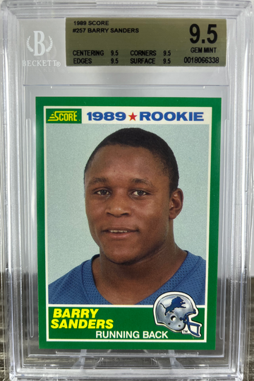 1989 Score Barry Sanders #257 Rookie RC BGS 9.5
