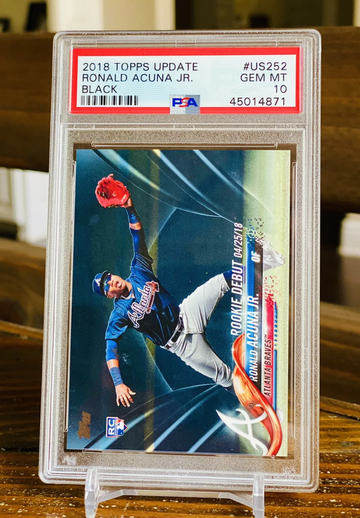2018 Ronald Acuna Jr Black /67 RC PSA 10 Topps Update #US252