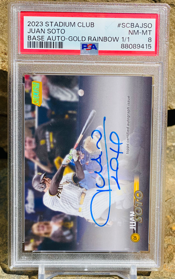 Juan Soto Rainbow Foil 1/1 Auto 2023 Stadium Club PSA 8 One of One