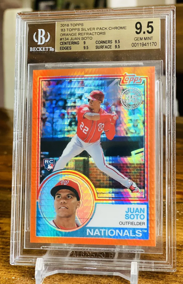 2018 Juan Soto RC /25 BGS 9.5 Orange Refractor Silver Pack POP 2