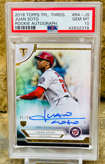 2018 Juan Soto RC Auto Topps Triple Threads /99 POP 5 