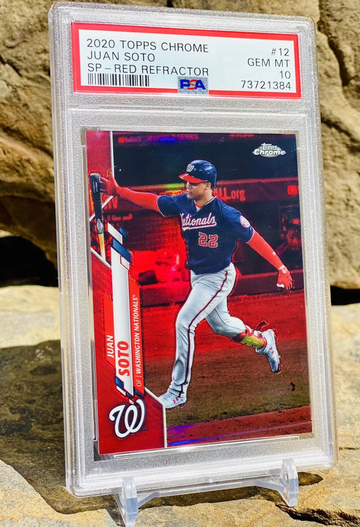 2020 Juan Soto SP Bat Drop Red Refractor PSA 10 