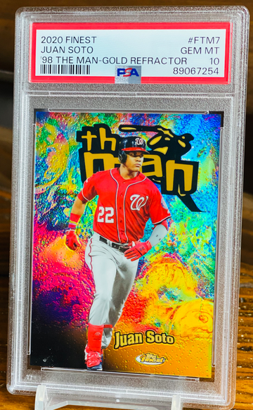 1998 Juan Soto the man gold refractor /50 PSA 10 2020 Topps Finest