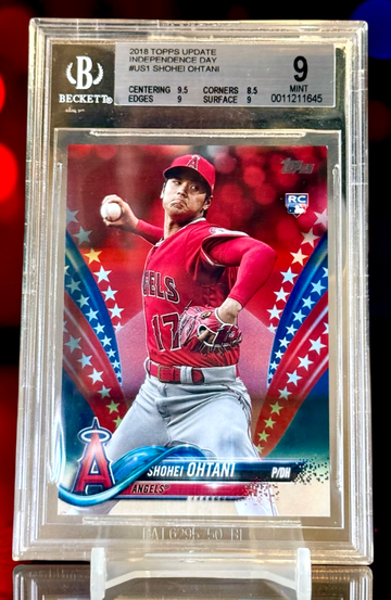 2018 Shohei Ohtani RC Independence Day /76 Pitching Image BGS 9 POP 4
