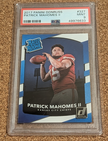 2017 Donruss 🏈 Patrick Mahomes II Rated Rookie #327 PSA 9 MINT Chiefs RC MVP 🔥
