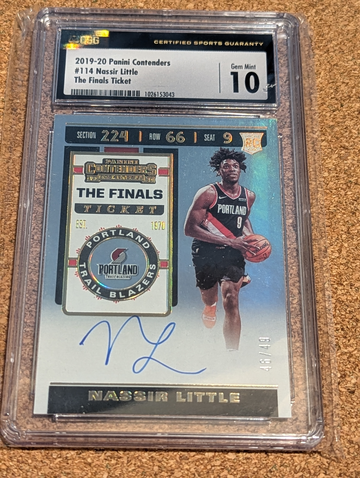 2019-20 Contenders Nassir Little The Finals Rookie Ticket Auto /49 CSG 10 RC 