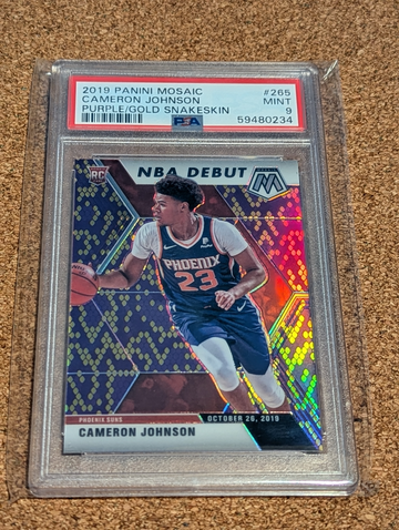 2019-20 Mosaic Cameron Johnson Purple Gold Kobe  Snakeskin /20 PSA 9 Nets RC SSP