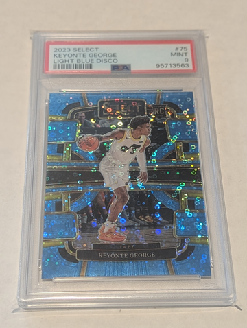 2023-24 Select 🏀 Keyonte George Light Blue Disco Rookie /99 Jazz PSA 9 RC SP 🔥