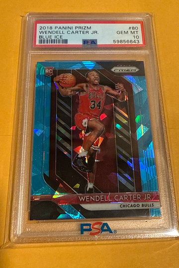 2018-19 PRIZM 🏀 WENDELL CARTER Jr PSA 10 BLUE ICE PRIZM/99 BULLS MAGIC SP 🔥