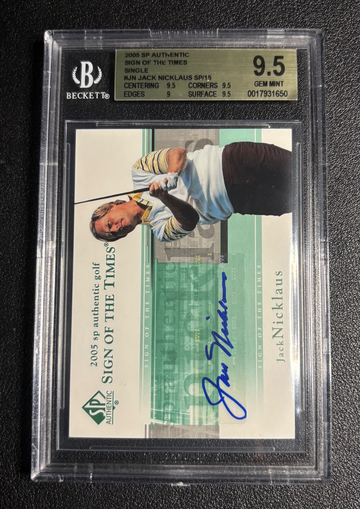 2005 SP Authentic Jack Nicklaus #JN Sign Of The Times SP Auto BGS 9.5/10