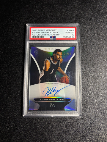 2023 Topps Mercury Victor Wembanyama #26/99 Rookie Refractor Auto PSA 10 Spurs