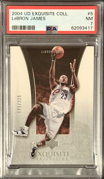 2004-05 Upper Deck Exquisite Collection LeBron James #171/225 Cavaliers PSA 7