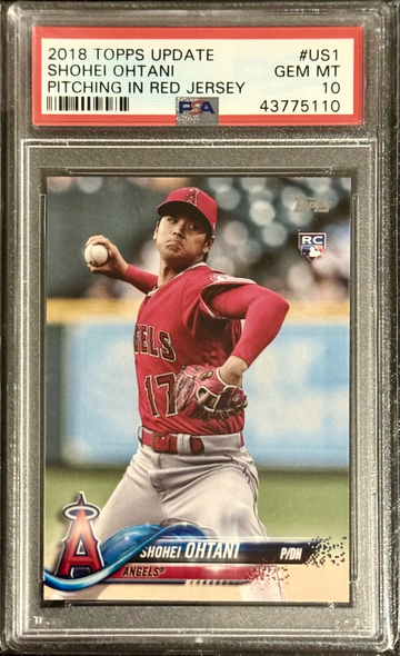2018 Topps Update Shohei Ohtani Pitching in Red Jersey #US1 PSA 10