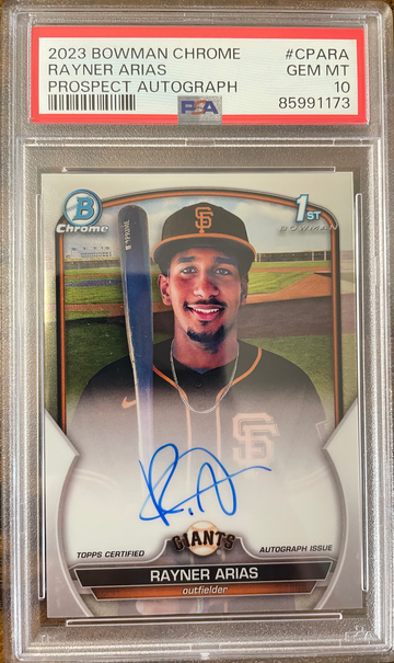 2023 Bowman Chrome Rayner Arias auto PSA 10